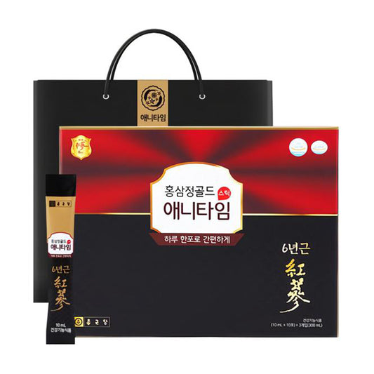 ChongKunDang Red Ginseng Anytime Gold Stick (30 Sticks) + Gift Bag