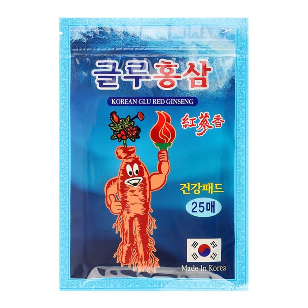 Korean Glu Red Ginseng Patch β 25 Sheets | Herbal Pain Relief