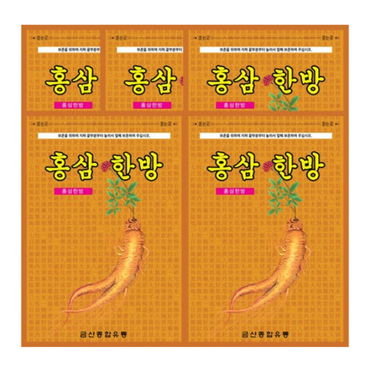 [5-Pack] Red Ginseng Herbal Body Patches – 40 Sheets | Korean Heat Pads