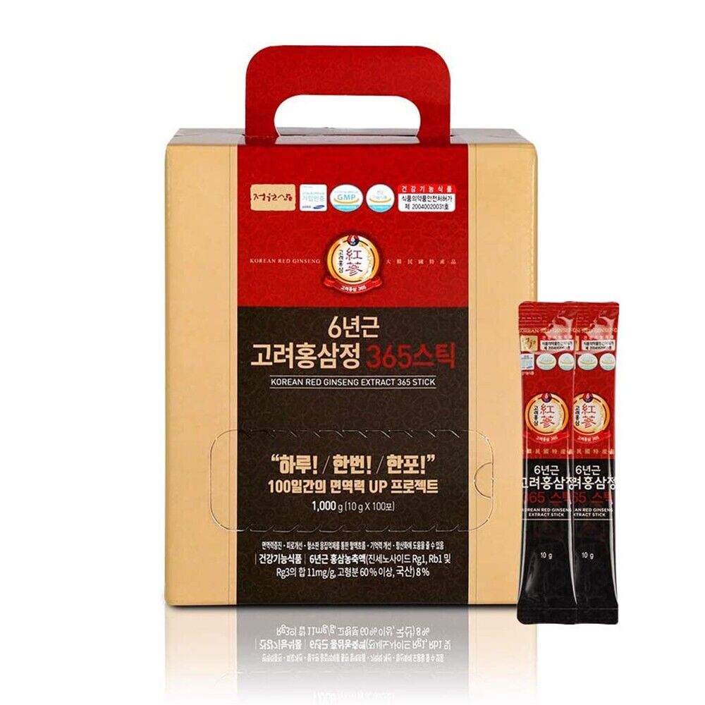 Jungwonsam 6-Year Korean Red Ginseng 365 Stick (100pcs / 1kg) + Gift Bag