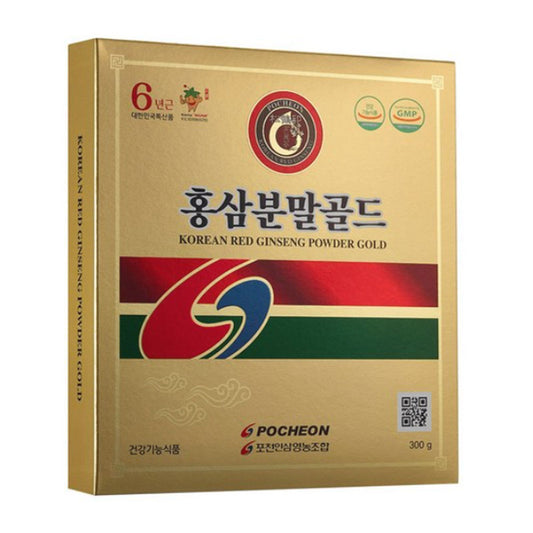 Pocheon Korean Red Ginseng Powder Gold – 100% Pure 6-Year-Old Root (300g)