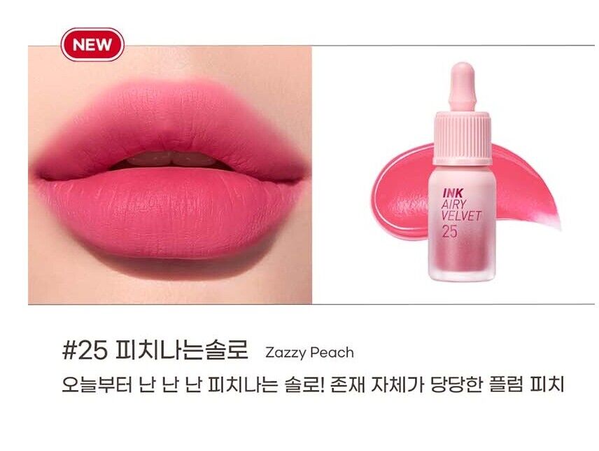 Peripera Ink The Airy Velvet #Peaches Collection 2022 NEW Lip Tint K-Beauty