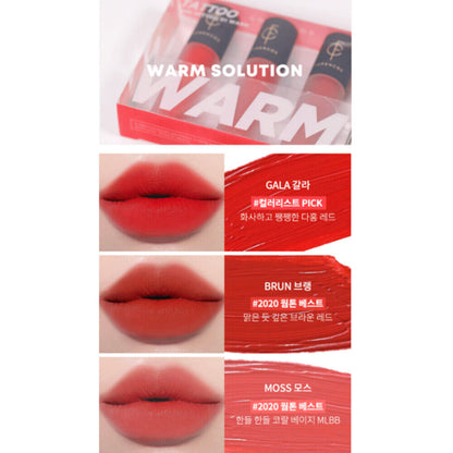 FORENCOS Mini Settoo Tattoo Velvet Lip Tint (mini 3 tint set) K-Beauty