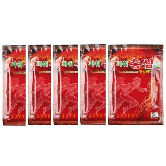 Hanil Power Red Ginseng Patch / Health Hot Pad / Pain Relief / 5 Sets (100ea)