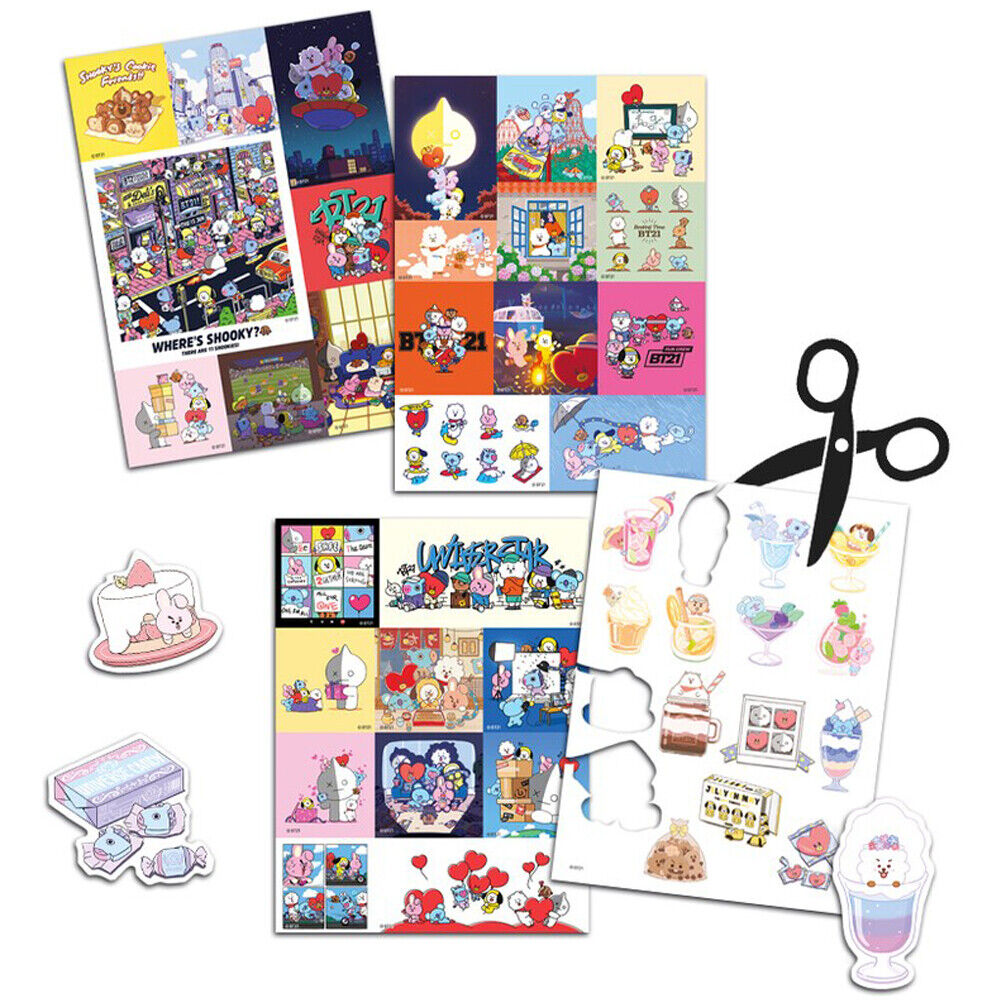 BTS Official Goods BT21 Coloring Book 2 + BTS Character 45 Sticker