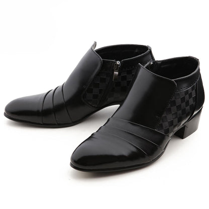 Mooda Mens Leather Zip Ankle Boots Classic Formal Lace up Dress Shoes Newsens