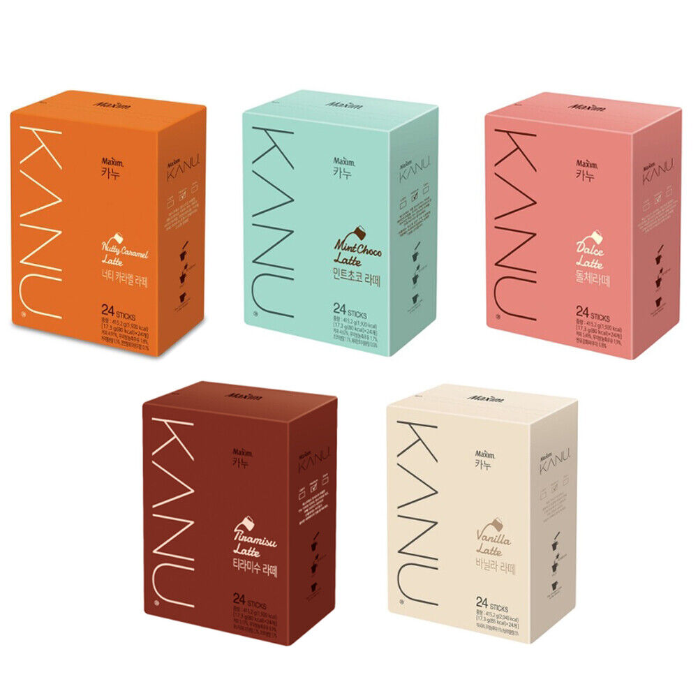 KANU Latte 5 Flavor 24 Sticks Tiramisu Mint Choco Dolce Vanilla Nutty Caramel